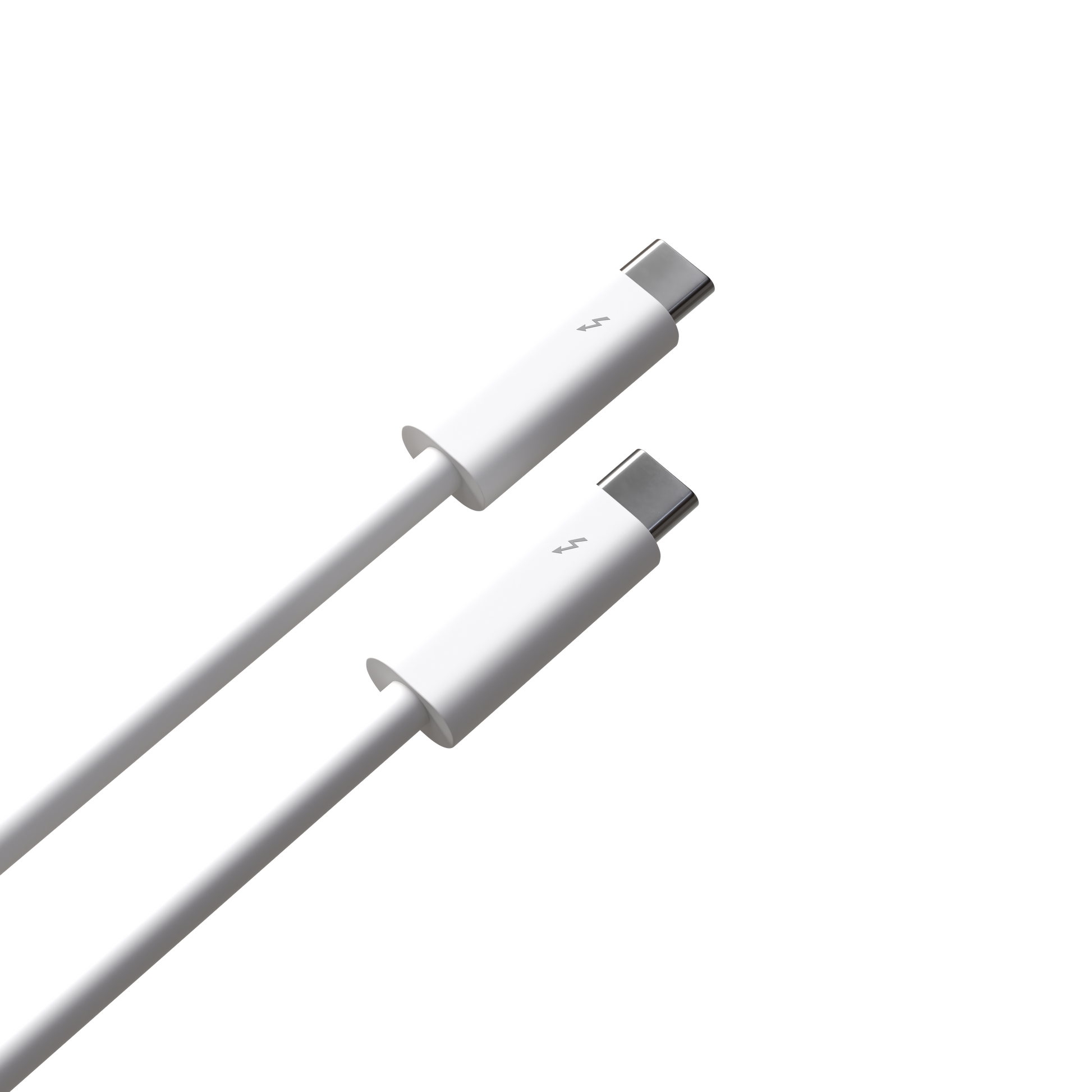 Two white USB-C cables